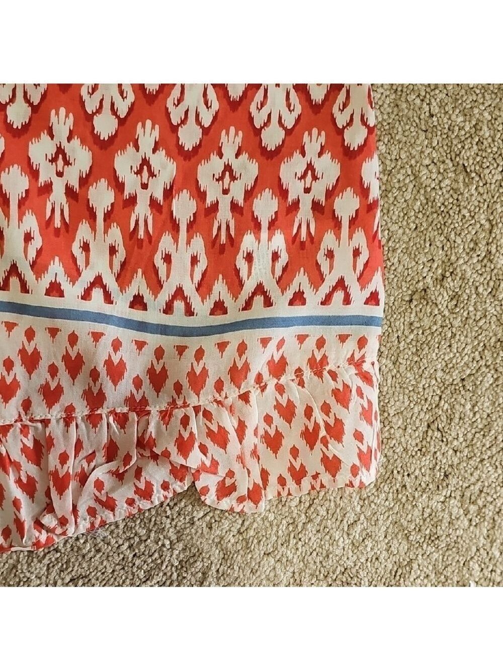 Beachlunchlounge Red and White Smocked Sleeveless Blouse - Picture 4 of 8